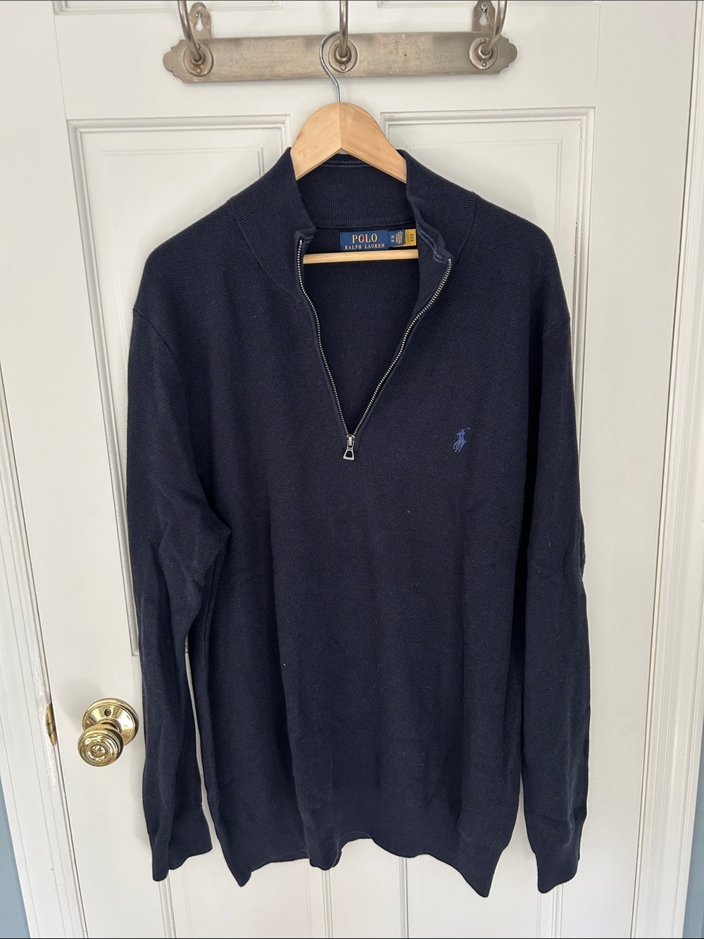 Ralph Lauren Zip Knit 100% Cotton Pullover, sz XLT